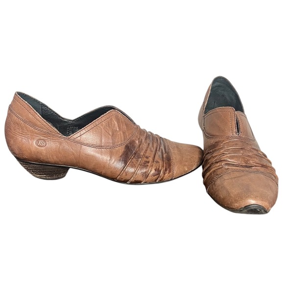 Josef Seibel‎ Tina Brown Leather Ruched Slip On Comfort Shoes Women's Size 7.5 - Picture 4 of 10